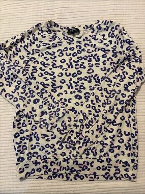 A.P.C. Leopard Print Sweatshirt in Purple and Pink